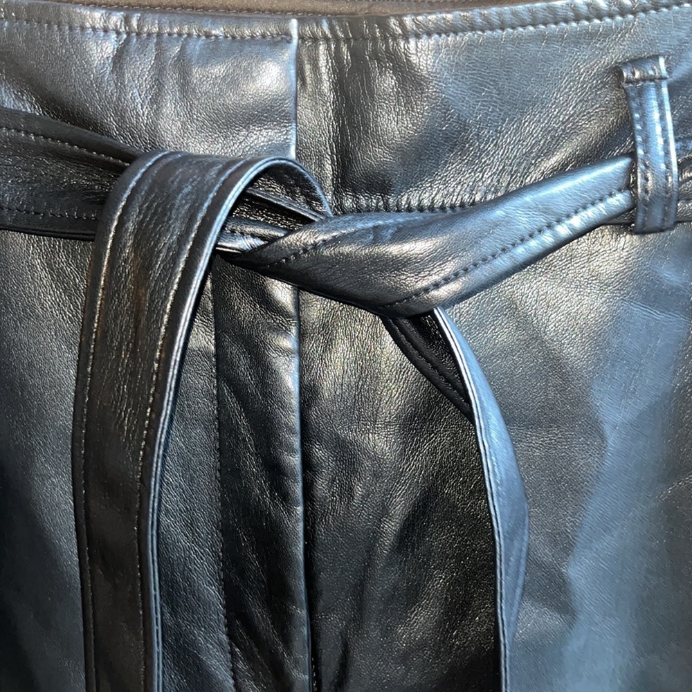 💫SALE Aritzia Babaton Vegan Leather Tie-Front Belted Pants - Picture 8 of 11